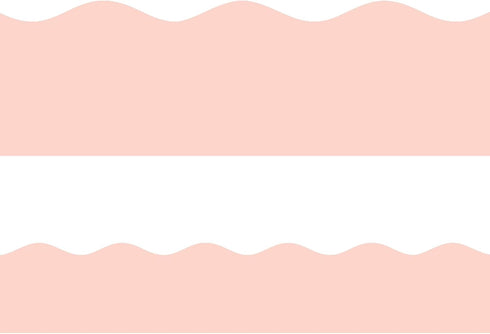 Blush Bulletin Board Border, Pink Scalloped Trim for Classroom, 52ft One Roll