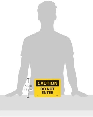 NMC C135R OSHA Sign, "CAUTION - DO NOT ENTER", 10" x 7", Rigid Plastic, Black on Yellow