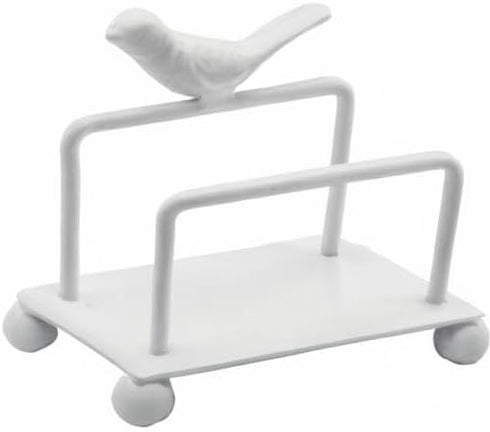 Enyuwlcm Metal Desktop Card Holder - Decorative Business Card Display Stand for Countertop (White, 1 Pack)
