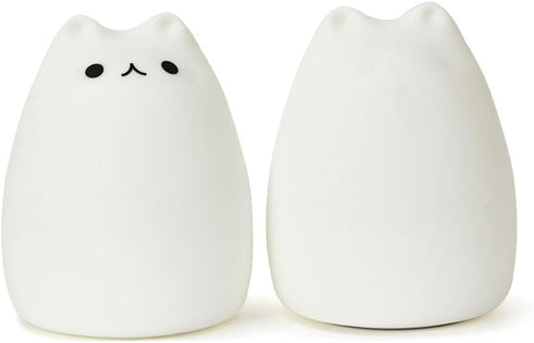 7-Color Cat Night Light, USB Rechargeable Silicone Cute Night Light for Kids Baby Children, Changing LED Cat Lamp