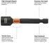 Railer Nut Driver Set, Premium 5-Piece 4 Inch Nutsetter Bit Set with Storage Bit Holder & Carabiner