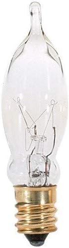 (12 Pack) 7.5CFC/15/3 7.5W 120 Bulb, CA5 E12 40 Dimmable. KOR Volt, Flame Candelabra Tip Chandelier Clear Incandescent