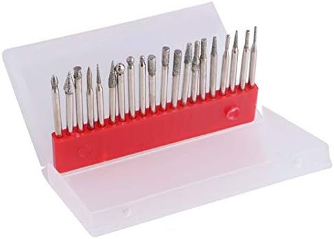Diamond Burr Set for Rotary Tool, Grinding Carving Notching Bur Bit for Stone, Tile, Glass Jewelry