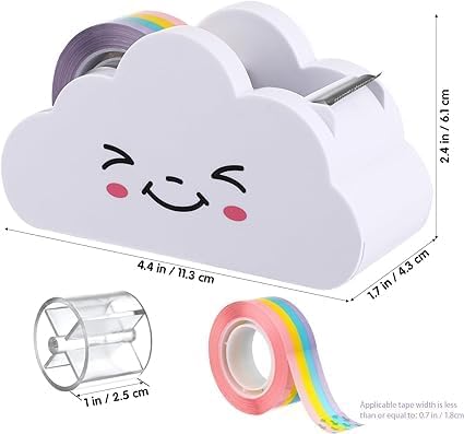 Mikily’s Cute Cloud Shape Tape Dispenser, Multi-Functional Desk Accessory for Kids