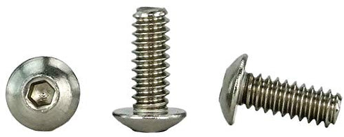Stainless #6-32 x 3/8" Socket Button Head Cap Screws, Full Thread, Hex Drive, Stainless Steel 18-8, Machine Thread