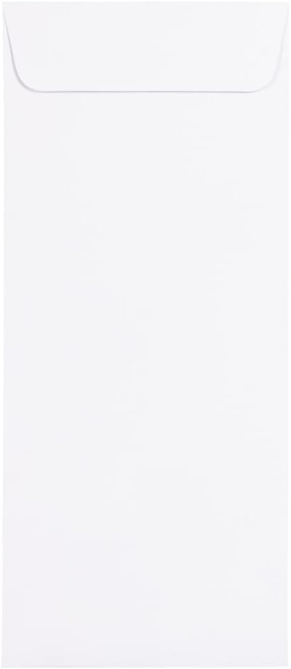 JAM PAPER #14 Policy Open End Catalog Envelopes | Peel and Seal Closure | 5 x 11 1/2 | White | 50/Pack