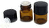 1/4 Dram (1ml) AMBER Glass Vial (144) - Flat Black Screw Cap with Orifice Reducer and Seal - Pack of 144