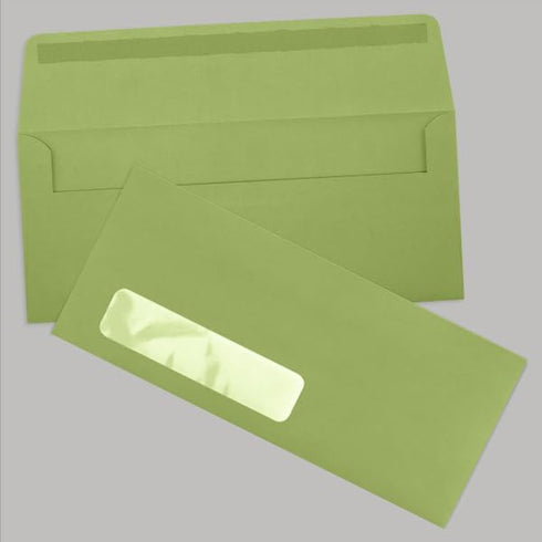 LUXPaper #10 Business Window Envelopes | Avocado Green | 4 1/8" x 9 1/2" | 70lb. Text | 50 Qty