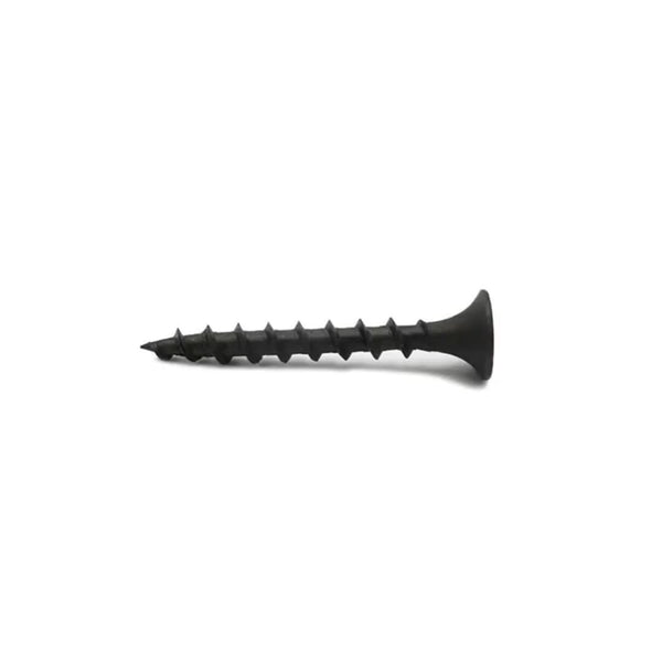 #6 x 1 Wood Screws 100PCS Coarse Thread Drywall Screws Flat Truss Head Self Tapping Screws Black Phosphate Coated Fast