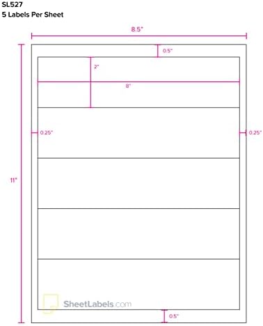Water Bottle Labels - Not Waterproof, 2" x 8", Easy to Peel, 125 Labels - 25 Sheets, from SheetLabels.com