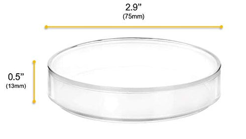 EISCO Plastic Petri Dish with Lid - 2.9" Diameter, 0.5" Depth - Molded in Polypropylene - Reusable - Translucent