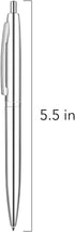 Unibene 6 Pack Silver Click Ballpoint Pens - Medium Point Black Ink (1 mm), Stainless Steel Metallic Retractable Pen