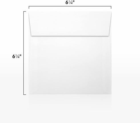 LUXPaper Square Invitation Envelopes | 6 1/4" x 6 1/4" | Peel & Press | White Linen | 80lb Text | 50 Qty