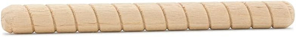 Wooden Dowel Pins 3/8 inch x 4 inch, Pack of 50 Spiral Dowel Joints for Woodworking, Furniture and Crafts by Woodpeckers