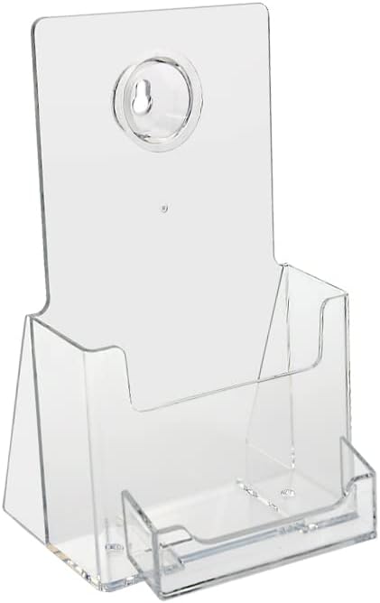 SourceOne Trifold Brochure Holder for 4” x 9” Booklets, Clear Acrylic Organizer