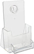 SourceOne Trifold Brochure Holder for 4” x 9” Booklets, Clear Acrylic Organizer