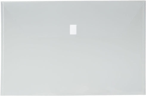 JAM PAPER Plastic Envelopes with Hook & Loop Closure - Jumbo Booklet - 12 x 18 - Clear - 3/Pack