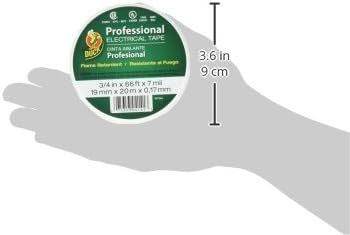 Duck Brand Professional Grade Electrical Tape, 3/4" x 66 Feet, Single Roll, White