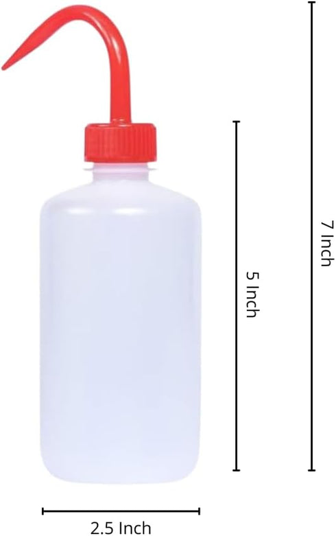 250ml Color Coded Low-Density Polyethylene (LDPE) Narrow Mouth Wash Bottle (Red - (Each))