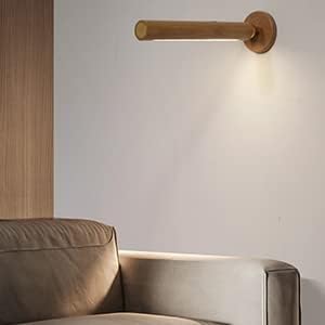 360 Dimmable TUNJINSHOU Rotatable Wooden Led - Magnetic Detachable Stepless Rechargeable Wall Light, Bedroom Living