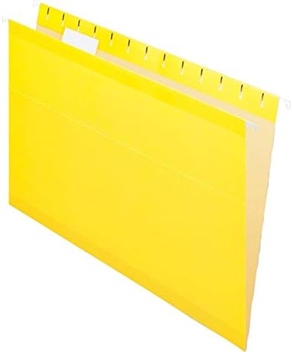 Pendaflex 1/5 YEL Reinforced Hanging Folders, Legal Size, Yellow, 25/BX (04153)