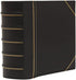Executive Binder, Heavy Duty 3" Inch, English Leather, Hand Stitching, Ribbed Spine, Black and Gold