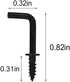 100 Pcs 1/2" Black Small L Shaped Right Angle Square Bend Jewelry Hooks