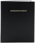 BookFactory Engineering Notebook - 240 Pages, 8" x 10", Black Cover, Section Sewn Hardbound, (.25" Grid Format)