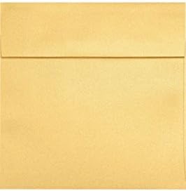 LUXPaper Square Invitation Envelopes | 3 1/4" x 3 1/4" | Gold Metallic | 80lb. Text | 50 Qty | Peel & Press