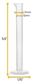 EISCO Graduated Cylinder, 10mL - Class B Tolerance, Octagonal Base, Polypropylene Plastic, Autoclavable