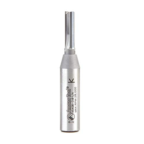 Amana Tool 45408-3 CNC Nesting Router Bit, 3 Flute Solid Carbide, 1/4 D x 3/4 CH x 1/2 SHK x 3 Inch Long, High