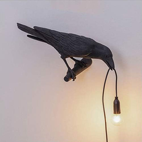 Aooxida Luluckly Raven Light Birds Table Lamps Bedroom Resin Crow Desk Lamp Bedside Light Wall Sconce Black A