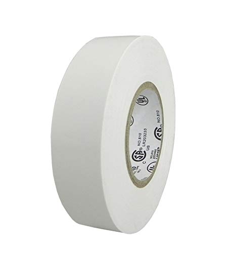 nsulation Vinyl Electrical Tape, Matte Colored Durable Adhesive, 60' x 3/4, Flame Retardant, White