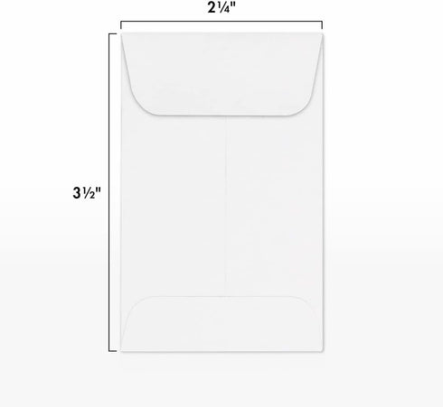 LUXPaper #1 Coin Envelopes | 2 1/4" x 3 1/2" | Bright White | 500 Qty