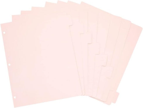 Paper Junkie 12 Sets Pink 8 Tab Dividers for 3 Ring Binder, 96 Total Page Separators for School, Work, Home