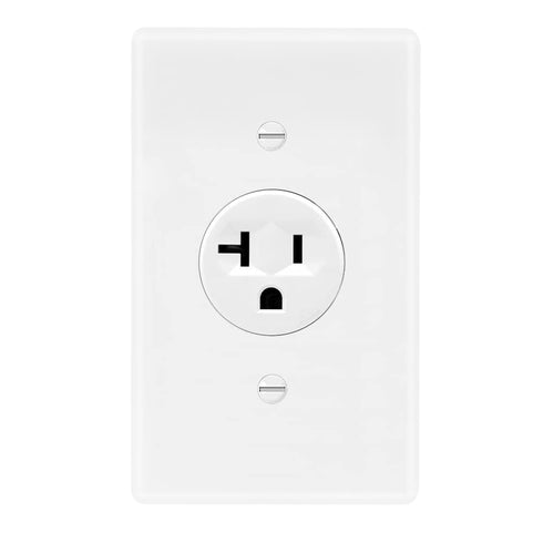 Maxxima 20A Single Receptacle Outlet - 2 Pack, 125 VAC Commercial Grade White Electrical Outlet