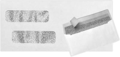 LUXPaper 24lb Double Window Invoice Envelopes w/Peel & Press (4 1/8 x 9 1/8) - 50 Qty. White | Perfect for Tax Season