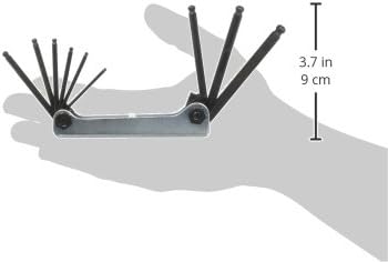 EKLIND 20919 Steel Handle Fold-up Hex Key Allen Wrench - 9pc Set SAE Inch Sizes 5/64-1/4