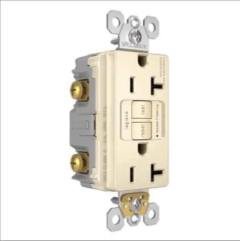 Legrand radiant 2097LACCD12 20 Amp GFCI Self Test Decorator Duplex Outlet, Light Almond (1 Count)