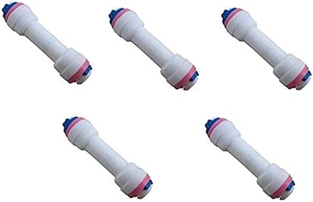 Lemoy 1/4" Tube Push Fit Straight Quick Connect Check Valve for RO Water System (Pack of 5)