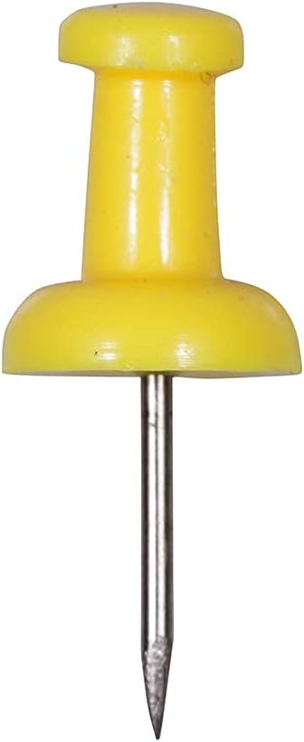 JAM PAPER Yellow Pushpins - Colorful Push Pins - 100/Pack