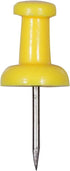 JAM PAPER Yellow Pushpins - Colorful Push Pins - 100/Pack