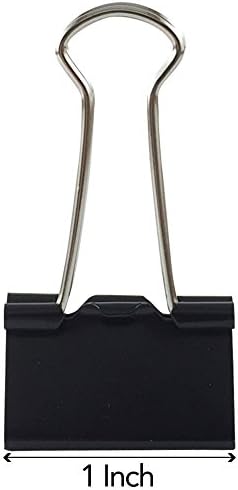 Binder Clips Small 1-Inch Black (144-Pack) by Clipco