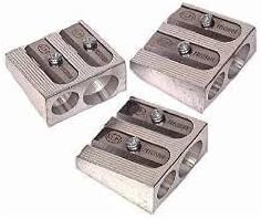 KUM 1040501 2-hole Pencil Sharpener, Magnesium Alloy Wedge Profile, 3 PACK