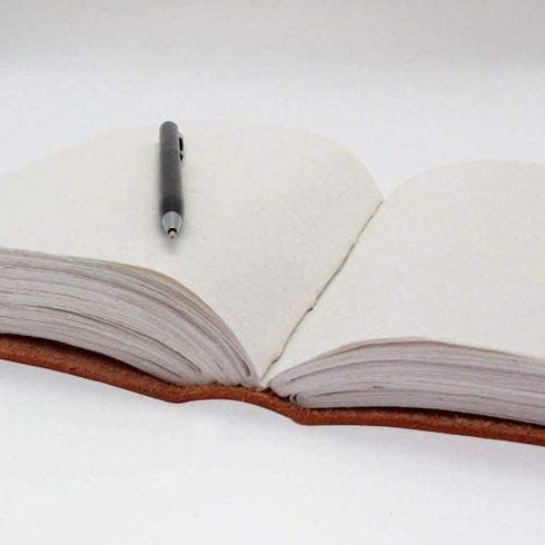 MONTEXOO Leather Bound Journal Sketch Book, Genuine Embossed, 5 x 7 inches, Unlined Paper, 200 Pages, Brown