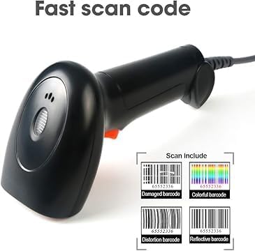 Soonmark 1D Handheld USB Barcode Scanner Wired Automatic Bar Code Reader for Supermarket, Convenience Store, Warehouse