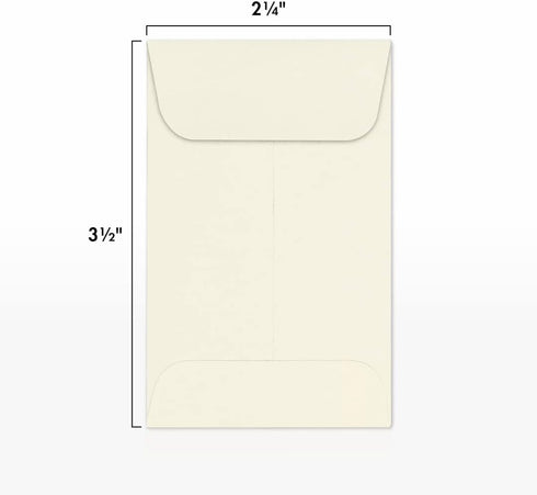 LUXPaper #1 Coin Envelopes | 50 Qty | 2 1/4" x 3 1/2" | Natural | 80lb. Text