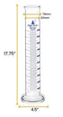 EISCO Graduated Cylinder, 1000ml - Class A Tolerance, Round Base, Blue Graduations, Borosilicate Glass