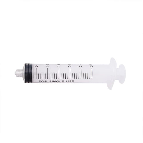 6 pcs 30 ML/CC Plastic Syringe, Disposable Individual Sealed Wrap Without Needle for Scientific Feeding
