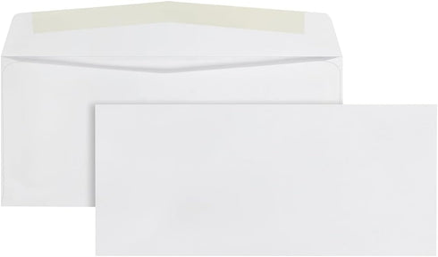 Quality Park #10 Envelopes, Letter Size White Mailing Envelopes, 500/Box, 4-1/8x9-1/2 Inch, Gummed Closure